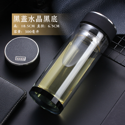 新款*雙層玻璃杯 厚底水晶泡茶杯玻璃杯定制批發(fā)廣告杯印LOGO