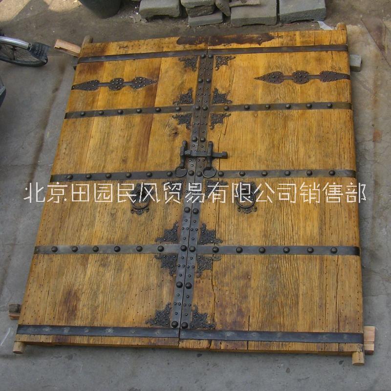 木門(mén)定制實(shí)木門(mén) 仿古庭院大門(mén) 酒店別墅 老榆木中式進(jìn)戶(hù)門(mén)入戶(hù)雙開(kāi)門(mén)