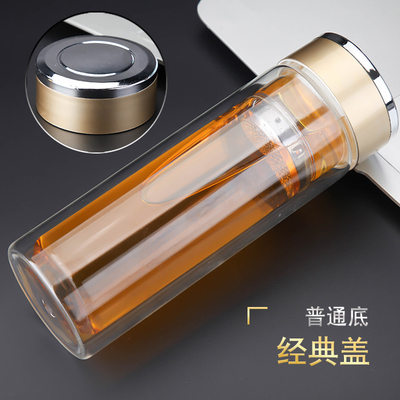 真空雙層水晶玻璃杯*禮品杯廣告杯印字logo茶杯定做辦公水杯