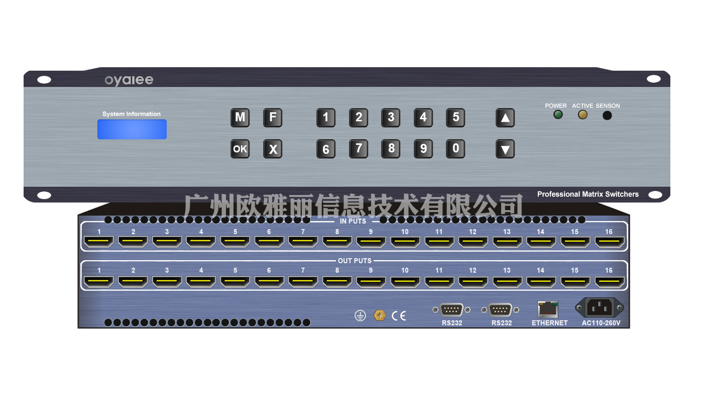 歐雅麗hdmi矩陣切換器8進(jìn)8出4k高清音視頻