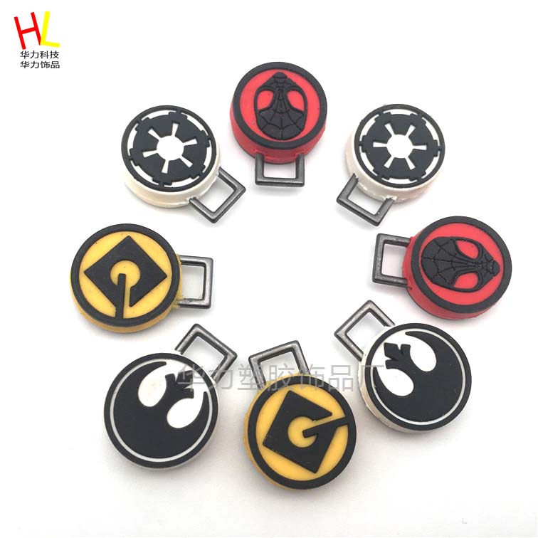 膠章商標(biāo)pvc拉鏈頭滴膠吊牌環(huán)保雙面拉牌 PVC軟膠拉牌