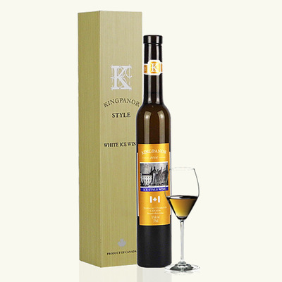 加拿大冰酒原酒進(jìn)口 KINGPANOR冰紅白甜葡萄酒送酒杯禮袋情侶裝