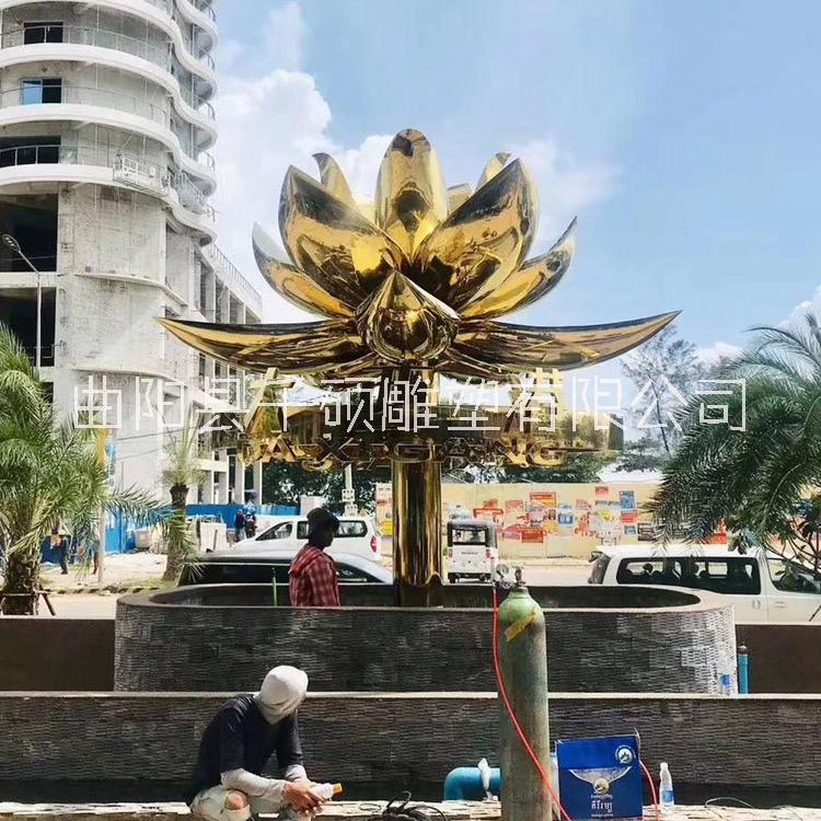 廠家不銹鋼紫金花雕塑定做