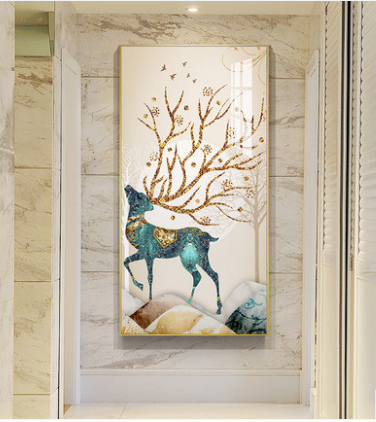 批發(fā)各類工藝裝飾畫畫芯  晶瓷福祿輕奢晶瓷畫