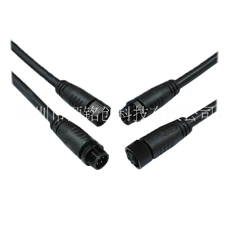 M12金屬螺帽四芯公母對(duì)接防水連接器/LED/路燈/尼龍防水接頭 M12金屬螺帽四芯