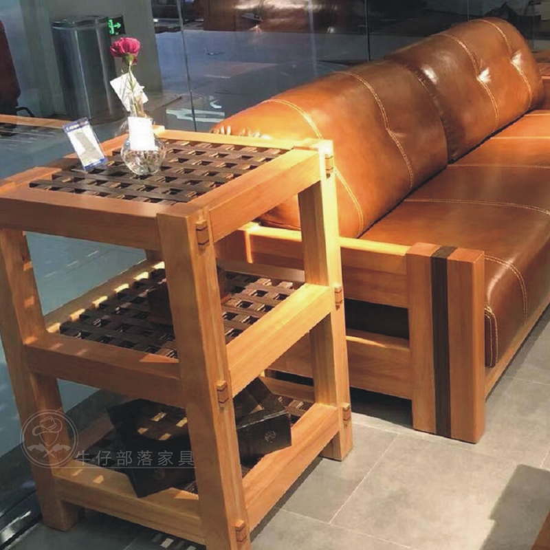 牛仔部落 紅胡桃木多格角幾 北歐藝家西部牛仔騎士家具 茶幾