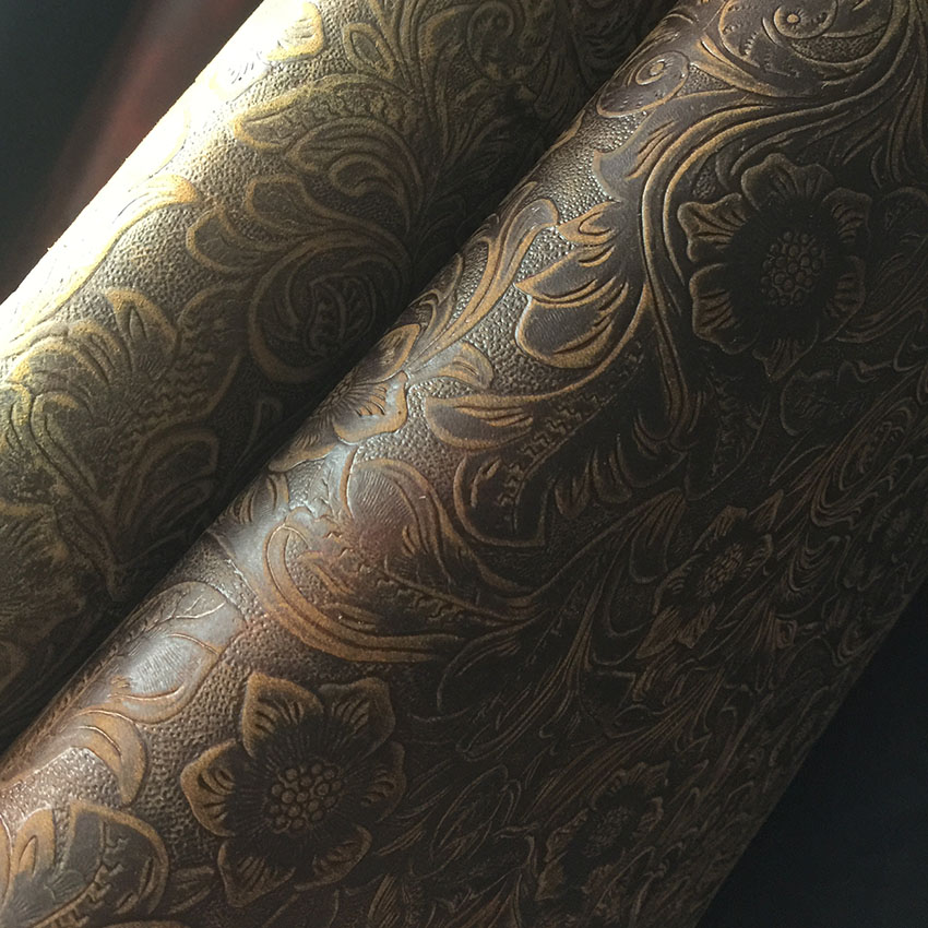 油蠟蟲草花瘋馬皮 紅棕色頭層油蠟牛皮批發(fā) 皮具箱包用頭層牛皮整張皮料