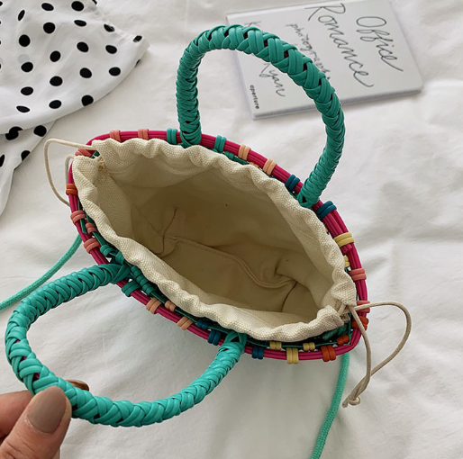 2019新款女包 時尚編織菜籃子手提包 休閑百搭質感單肩斜挎包