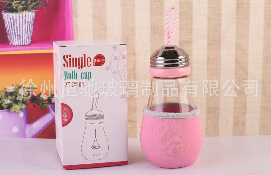 玻璃水杯 簡約隨手杯 便攜玻璃瓶 創(chuàng)意燈泡玻璃水杯 學(xué)生水杯 玻璃水杯廠家 玻璃水杯批發(fā)