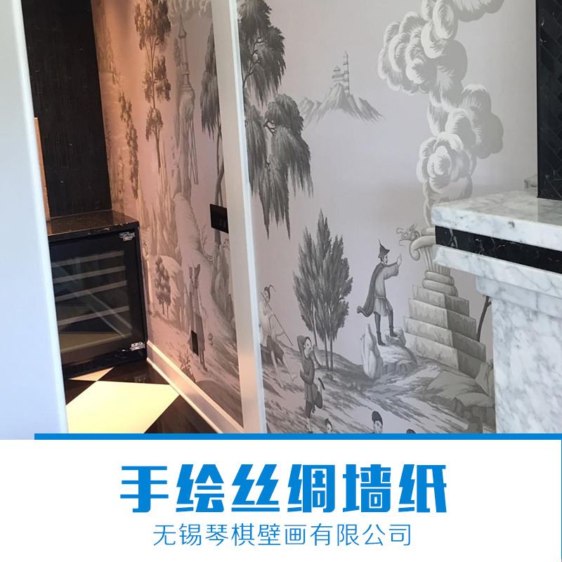 江蘇手繪絲綢墻紙廠家，江蘇手繪絲綢墻紙批發(fā)，江蘇手繪絲綢墻紙價格