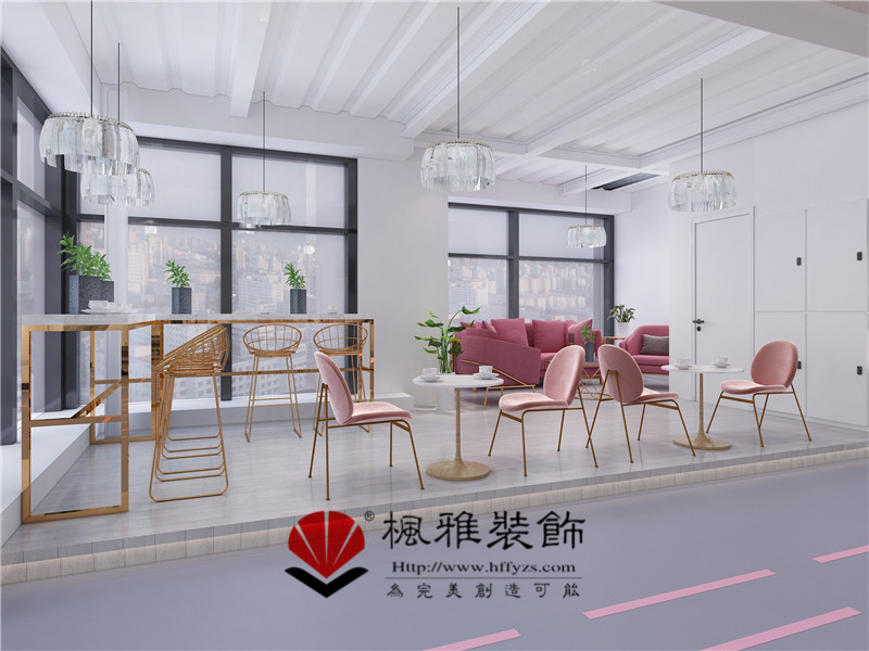 合肥網(wǎng)紅美發(fā)店設(shè)計(jì)，粉色系美發(fā)店裝修，少女心爆棚