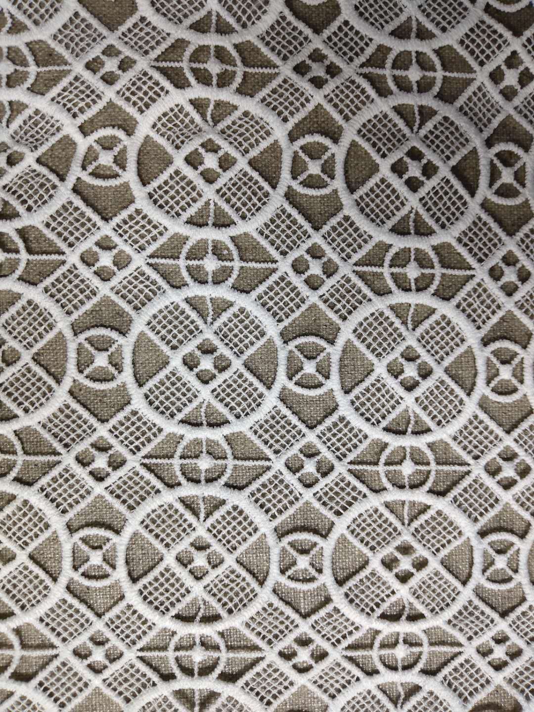 水溶牛奶絲刺繡花邊滿幅，時(shí)尚女裝服飾花邊刺繡