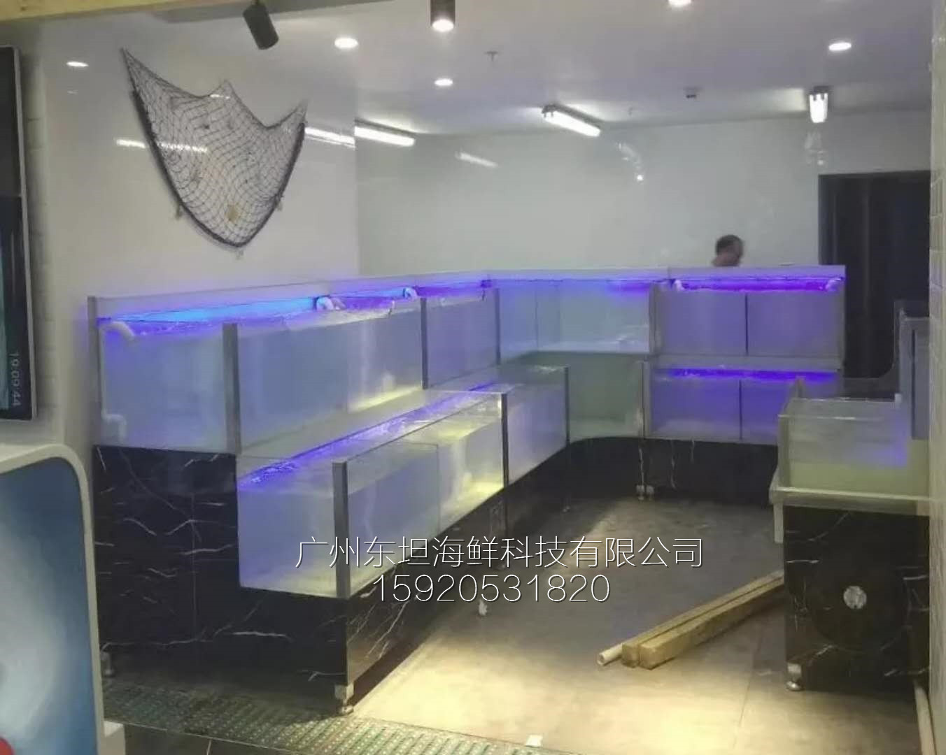 中山市定做不銹鋼海鮮池-南朗哪里定做大排檔魚池-中山超市海鮮池-中山定做生鮮魚缸