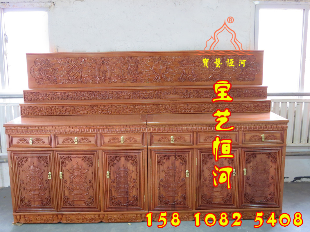 152藏式佛龕三層佛龕八吉祥佛柜佛堂