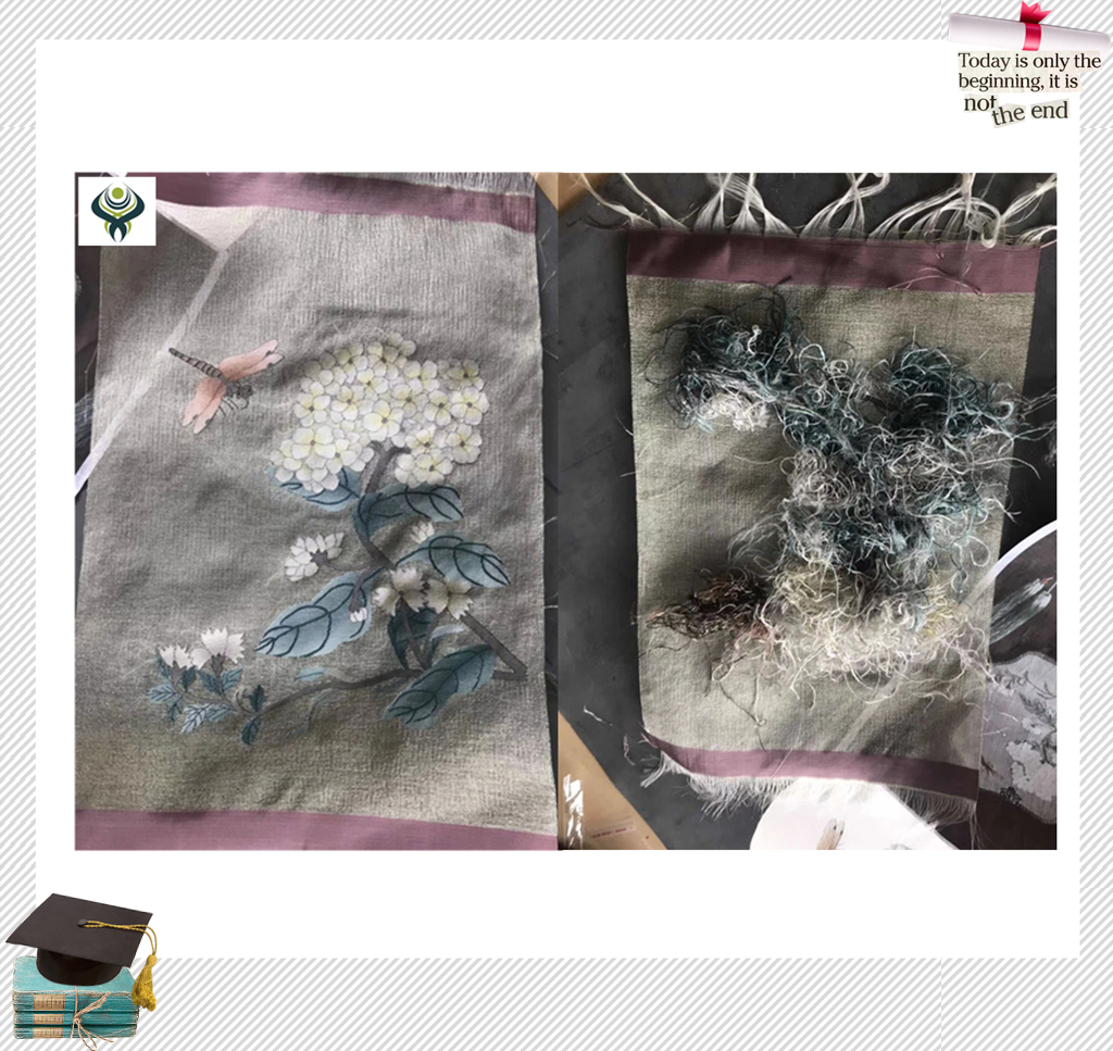 *緙絲扇，棕竹裝裱，寬23公分，高27公分