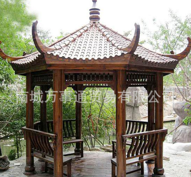 廠家直銷 常規(guī)八角亭 碳化防腐木涼亭 小區(qū)亭子景觀仿古亭 可定制