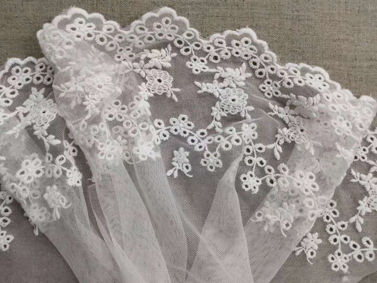 網(wǎng)布花邊刺繡條碼匹花整幅蕾絲時(shí)尚飾品