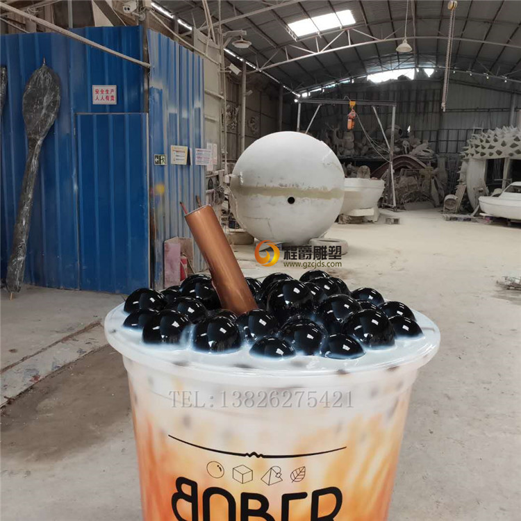 供應(yīng)玻璃鋼制品 玻璃鋼仿真奶茶杯 仿真飲料杯 仿真罐造型擺件