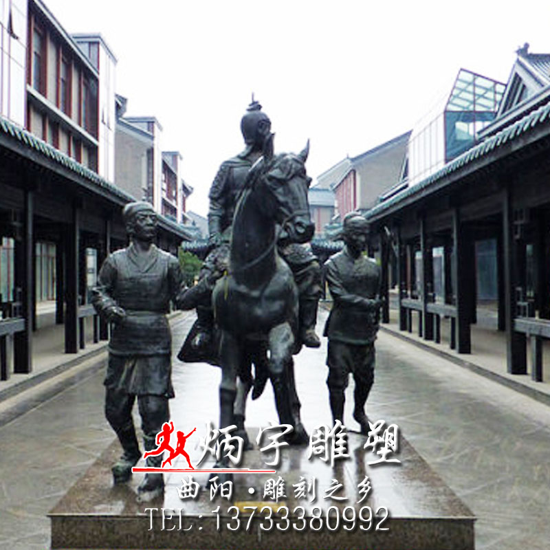 迎親娶親隊伍雕塑人物銅雕鑄造-廠家-供應商 古代抬花轎人物雕塑 古代將軍騎馬雕塑 武士士兵雕塑 古代官員大臣雕塑