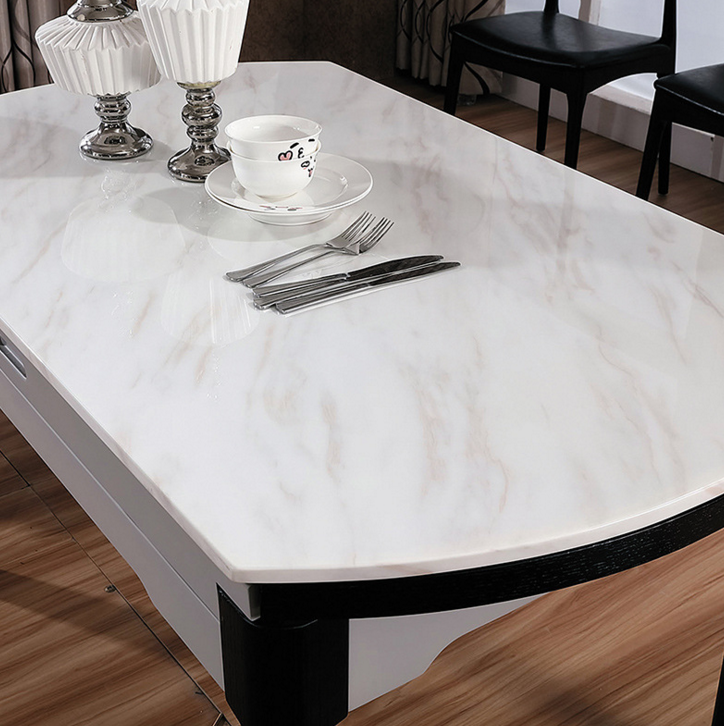 歐式現(xiàn)代伸縮餐桌 批發(fā)白色烤漆鋼化玻璃桌子 小戶型折疊桌椅組合