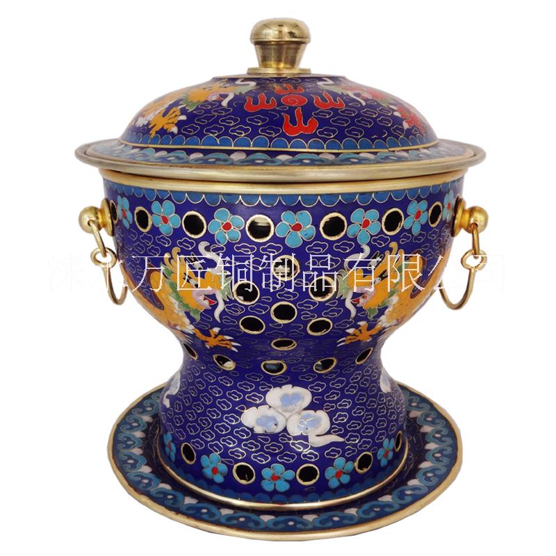 景泰藍(lán)銅火鍋單人純銅小火鍋?zhàn)灾?  title=