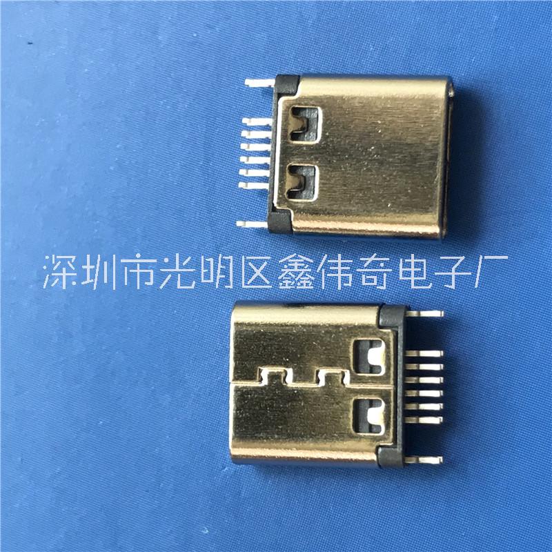 TYPE-C 母座 夾板0.8 12P立式直插DIP 短體插板 帶魚叉腳 連接器 TYPE-C12P母座夾板0.8