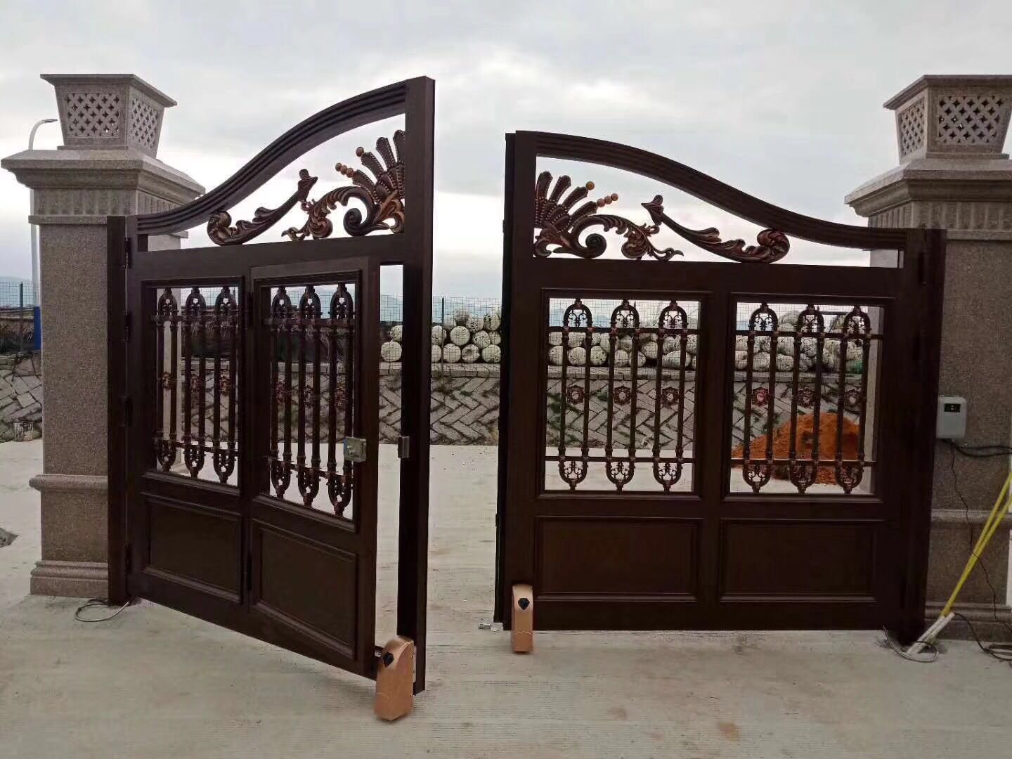 鋁藝大門雙開門別墅大門鋁藝庭院大門歐式圍墻大門鑄鋁大門平開門 鋁藝大門雙開門別墅大門鋁藝庭院門