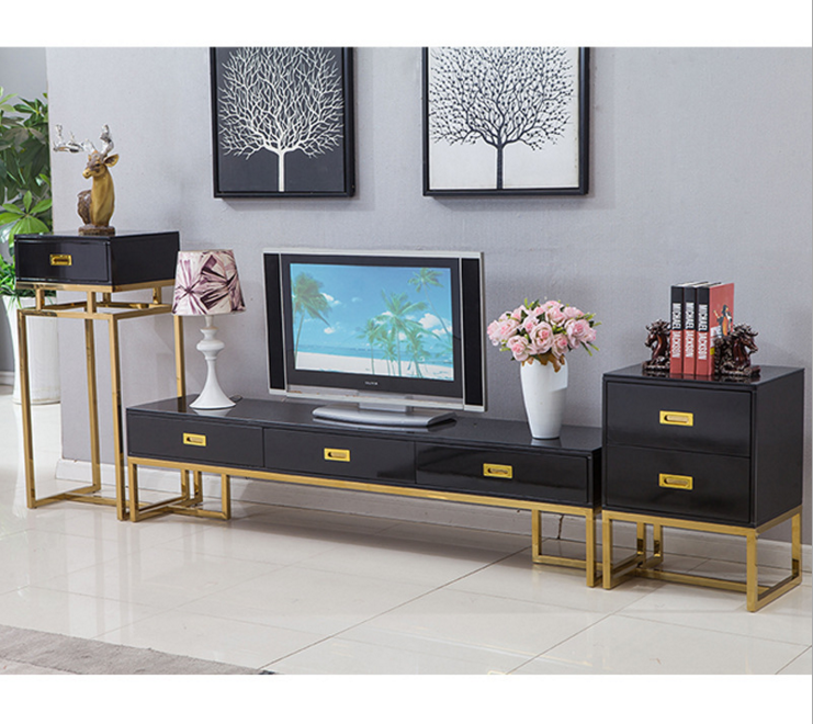 金色不銹鋼茶幾 廠家直銷簡(jiǎn)約輕奢烤漆茶幾 臥室客廳茶幾組合定制