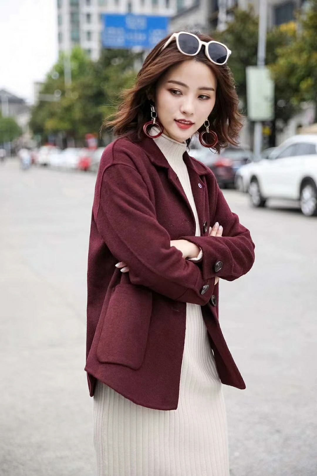 上一閣女裝 雙面呢顆粒大衣 秋冬款 批發(fā) 風(fēng)衣外套，雙面呢顆粒大衣、 風(fēng)衣外套，雙面呢大衣，女裝