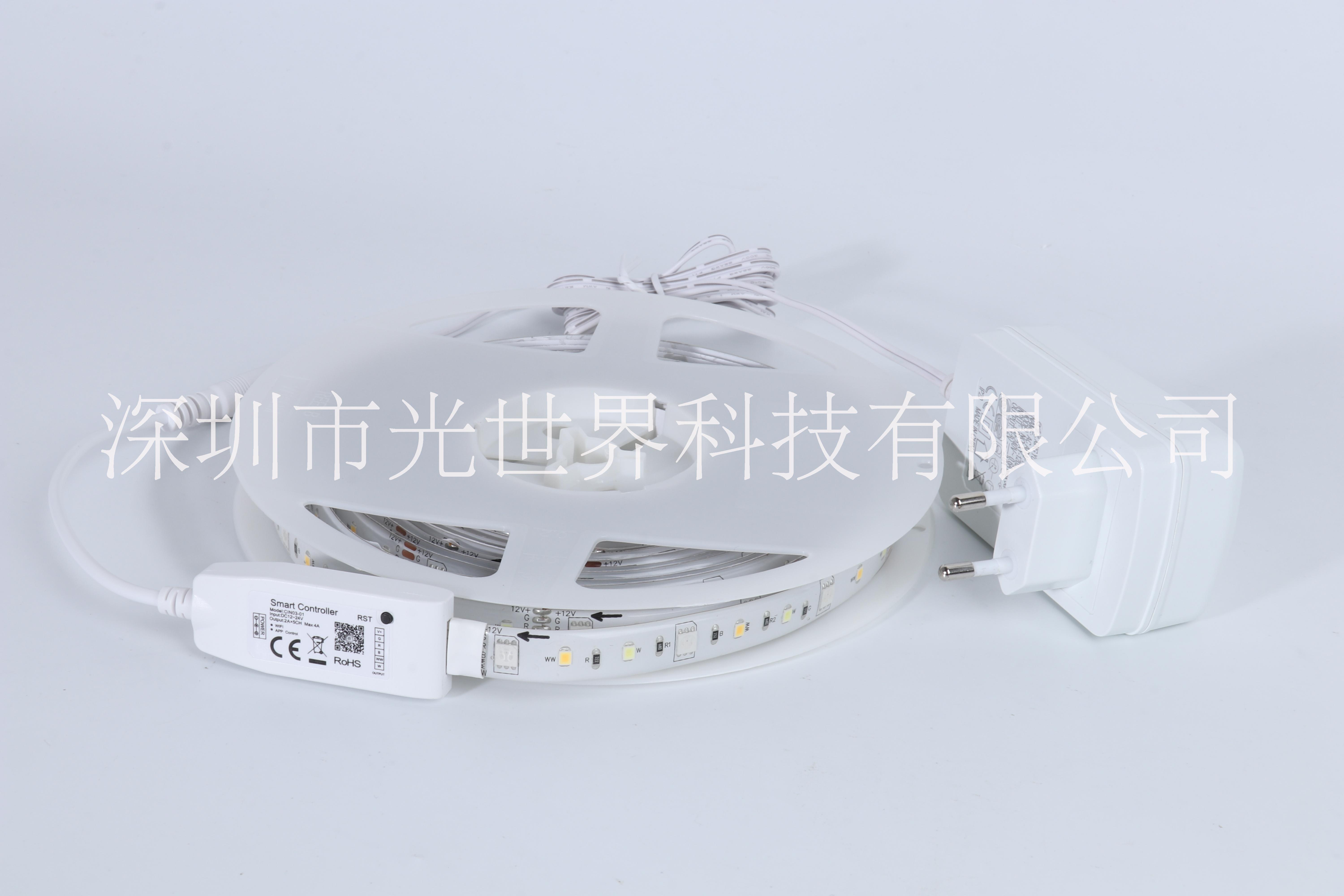 5050燈帶wifi智能燈帶套裝5米R(shí)GB七彩軟燈條亞馬遜Alexa語音智能 LED智能套裝燈帶