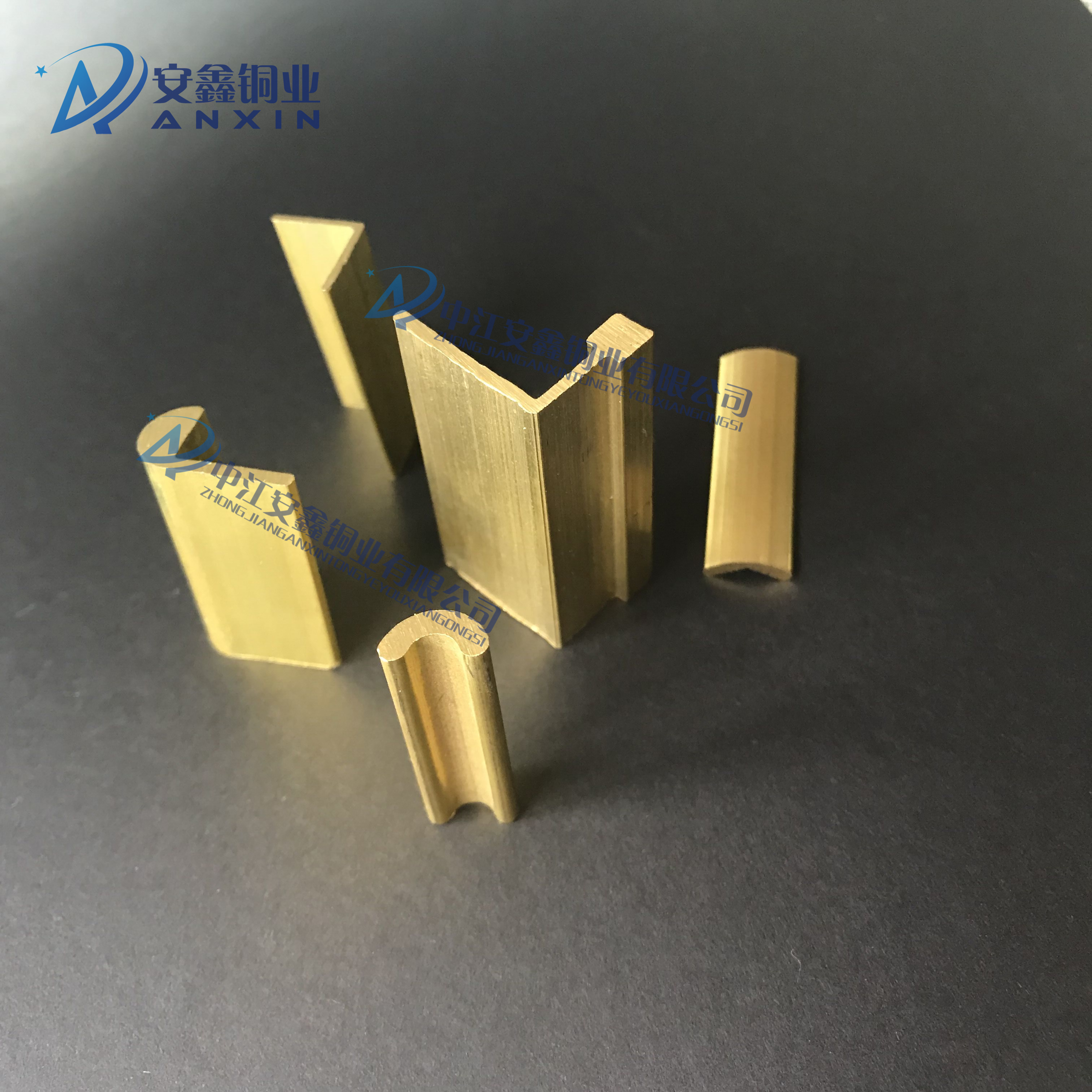 安鑫銅業(yè)廠家定制 黃銅異型裝飾 L型 異型銅條 實心裝飾銅條 半圓銅條