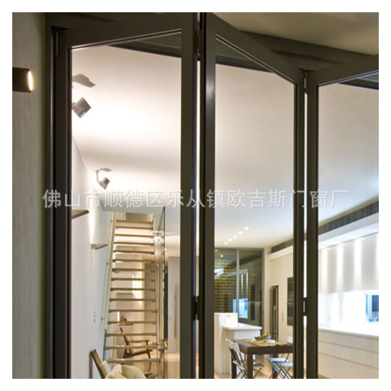 佛山廠家直銷 現(xiàn)代鋁合金豪華大折疊門陽臺隔防盜防水廚房落地折疊門