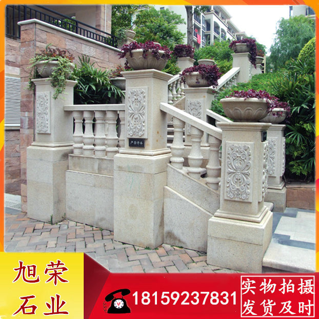 石雕花缽大理石花盆 庭院室內(nèi)外石材花缽擺件