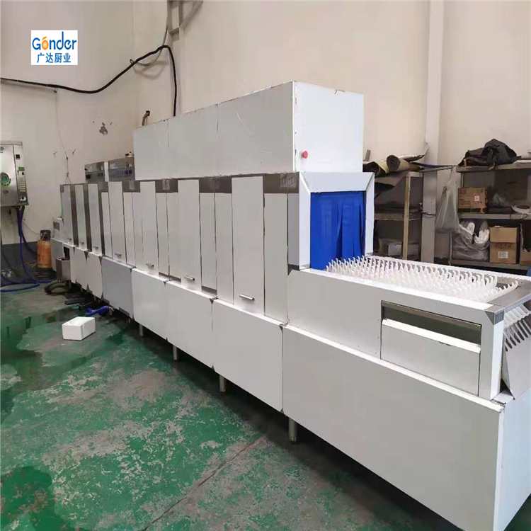 長龍式洗碗機酒店學校工廠食堂大型斜插式長龍式全自動消毒洗碗機