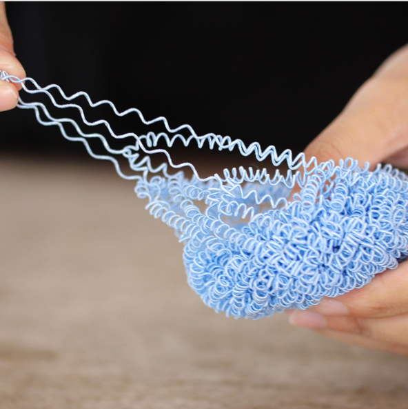 廚房不傷鍋刷納米纖維清潔球纖維鋼絲球組合裝納米清潔球帶手柄批發(fā)