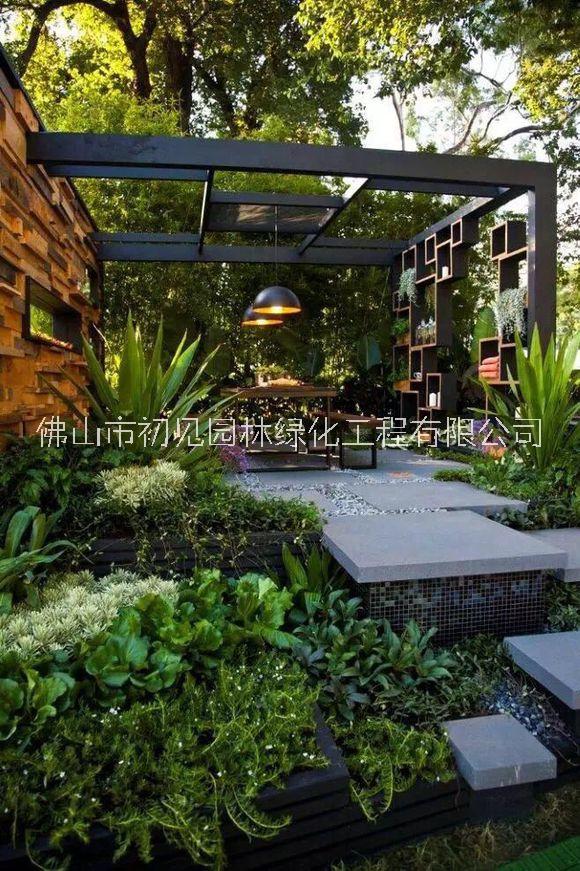 中式別墅庭院魚池假山設(shè)計(jì)施工找初見園林