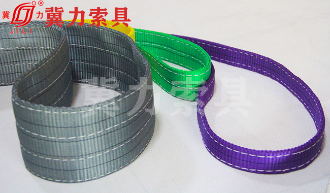 小型設(shè)備吊裝專業(yè)合成纖維滌綸扁平彩色10吊裝帶使用方法規(guī)范-冀力