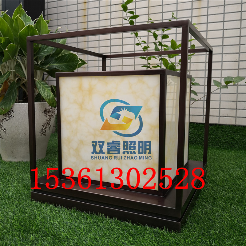 戶外防水柱頭燈別墅花園立柱燈仿云石落地燈酒店走廊門口石柱燈定制
