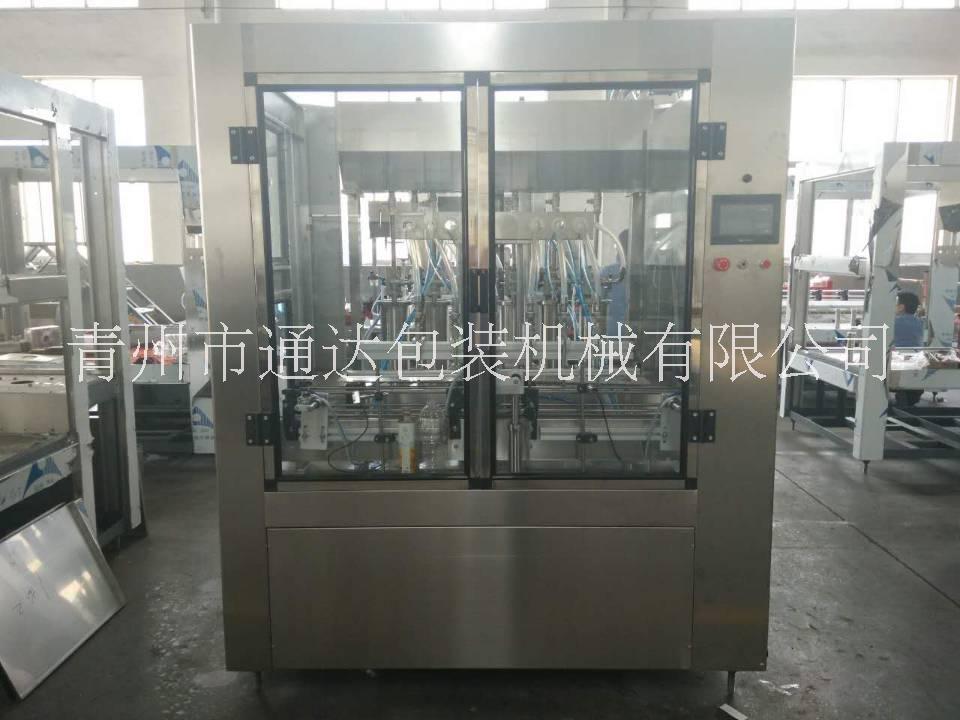 全自動(dòng)活塞式食用油灌裝機(jī) 直線式粘稠物料灌裝機(jī)