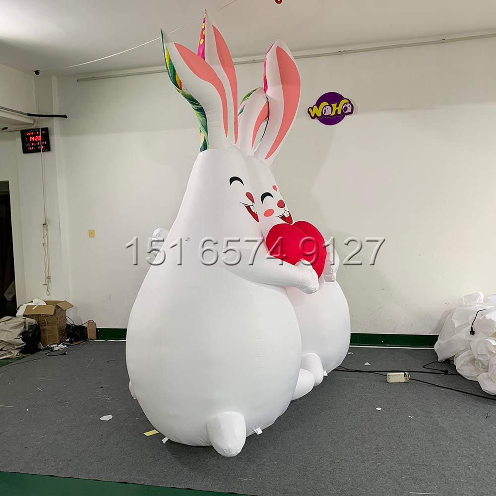 卡通大肚子玉兔有愛氣模 充氣發(fā)光吉祥物兔子公仔 戶外活動(dòng)道具