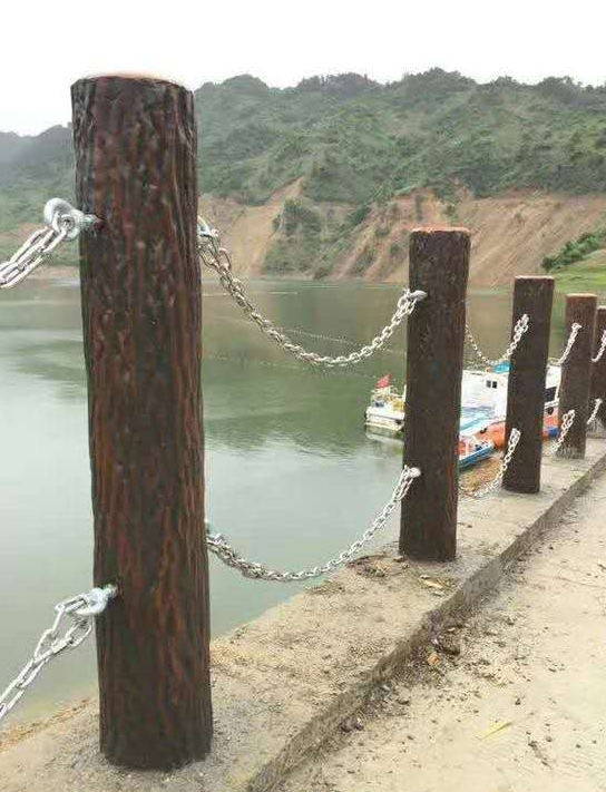鐵鏈防木護(hù)欄 水泥制防木欄桿