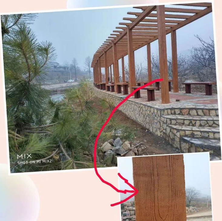 廠家定制六角防腐水泥涼亭 水泥仿木庭院四角涼亭 戶外四柱涼亭