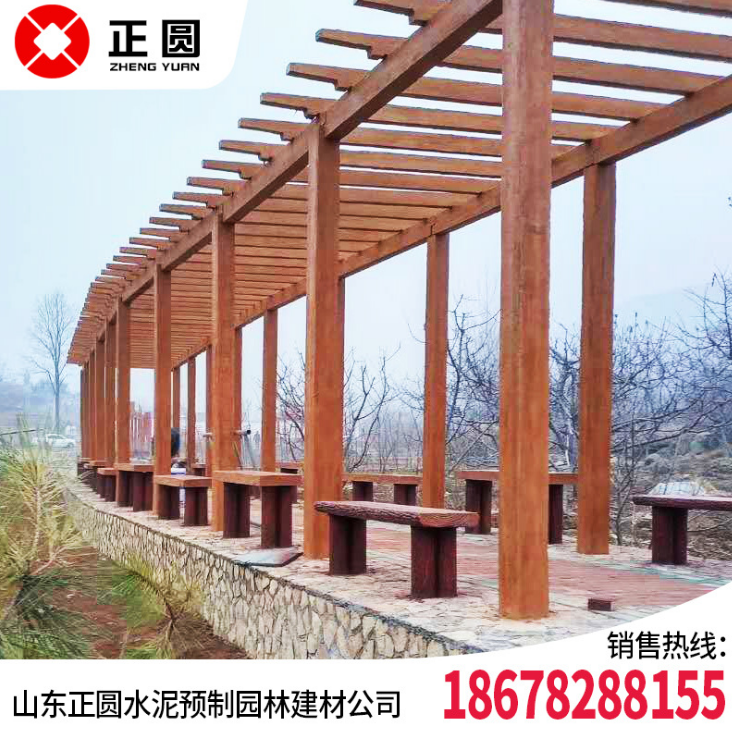 水泥仿木欄桿 紋理清晰防護(hù)欄 室外景觀鋼筋混凝土仿木欄桿