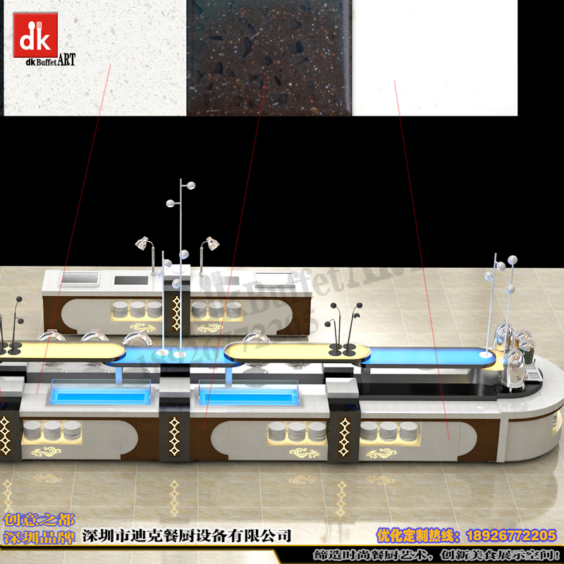 迪克自助餐臺(tái)設(shè)計(jì)制作 餐飲家具移動(dòng)布菲臺(tái)定制 移動(dòng)餐臺(tái)柜備餐