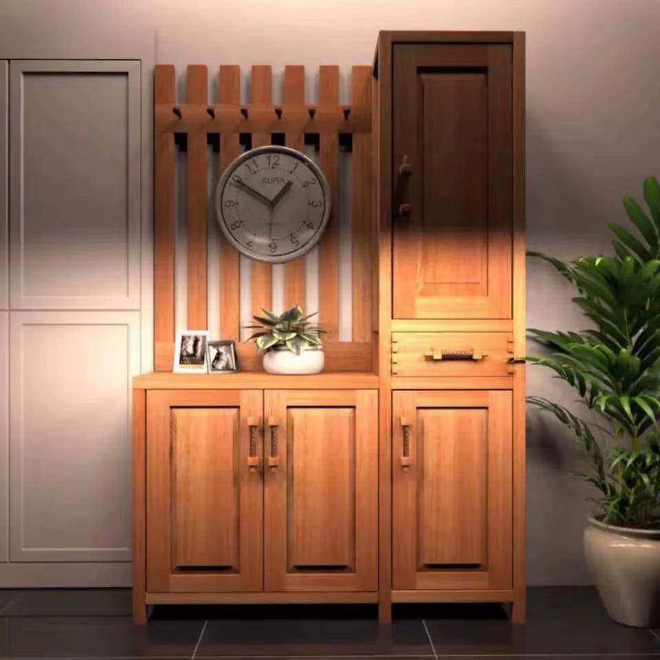 牛仔部落   北歐藝家風(fēng)紅胡桃 實(shí)木西部牛仔門廳柜可定制