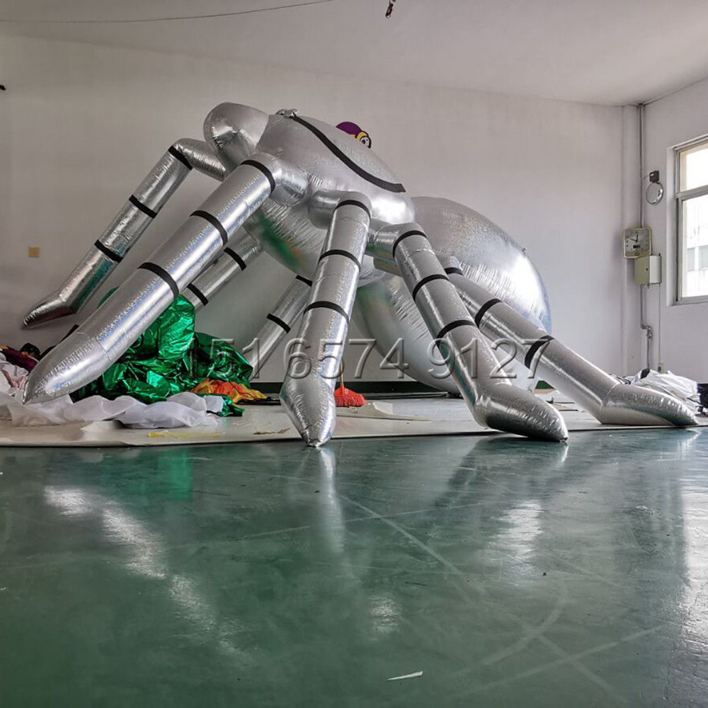 萬圣節(jié)布景道具 仿真蜘蛛氣模 閃光銀色蜘蛛氣模 景區(qū)展覽裝飾道具 萬圣節(jié)仿真蜘蛛氣模