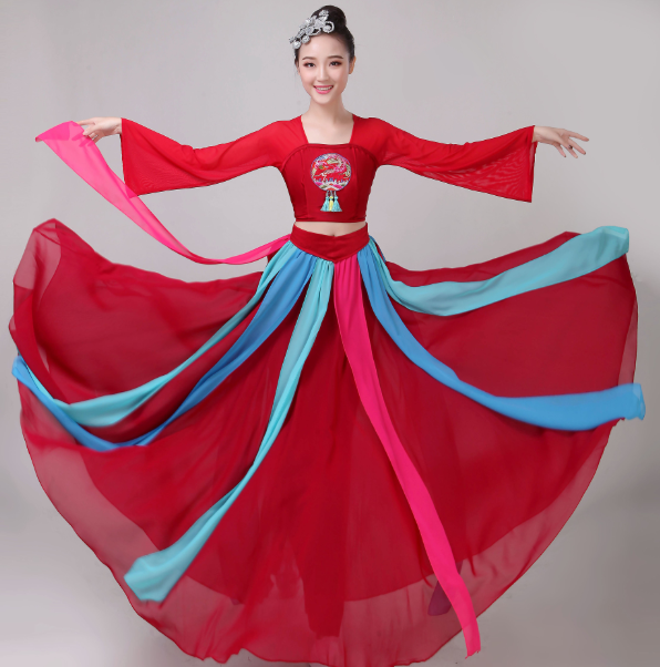 古典舞 水袖演出服女飄逸采薇漢服女 仙女伴舞長裙 現(xiàn)代舞蹈服裝 傘舞伴舞長裙 伴舞長裙報(bào)價(jià) 伴舞長裙批發(fā)