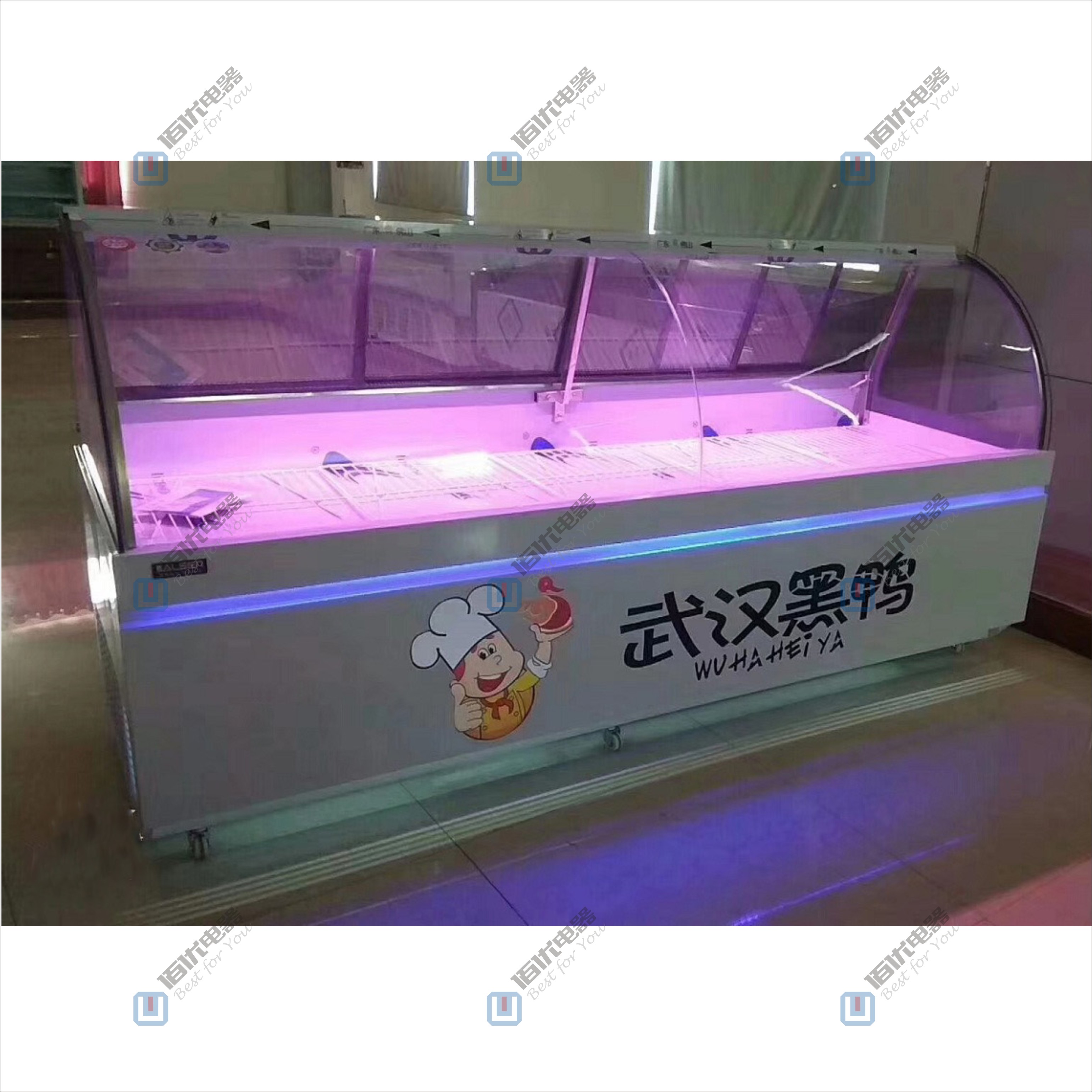 商用冷藏展示柜，臥式鴨脖柜，臥式熟食柜定制 ， 鴨脖展示柜