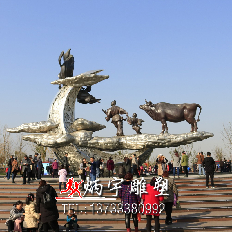 炳宇雕塑 牛郎織女雕像 愛(ài)情主題雕塑 神話人物鑄銅雕塑定制 動(dòng)物雕塑鑄銅人物雕塑報(bào)價(jià) 銅雕塑定做廠家 大型廣場(chǎng)景觀雕塑