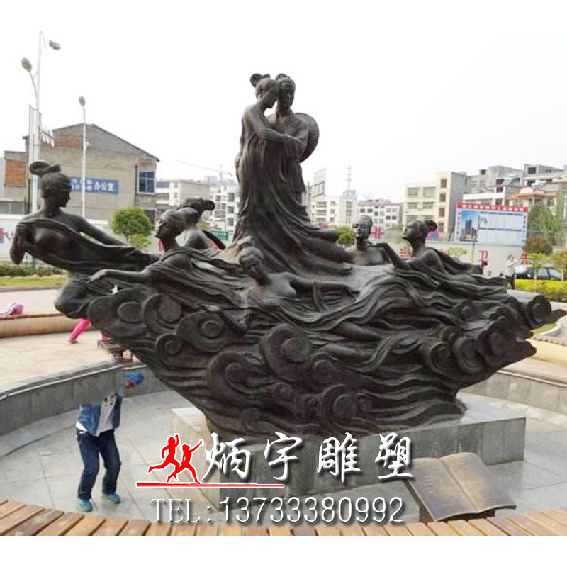 炳宇雕塑 牛郎織女雕塑公園景觀人物雕塑鑄銅人物雕塑廠家動(dòng)物雕塑神話故事雕塑